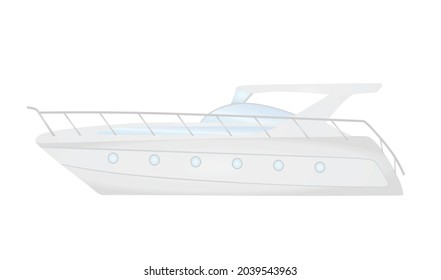 White speed boat. vector illustration