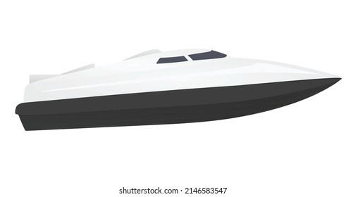White speed boat. vector illustration