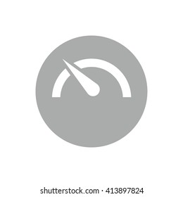 White speed limit vector icon. Gray circle. Gray button