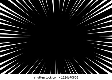 Línea de velocidad blanca en la ilustración del vector de fondo negro