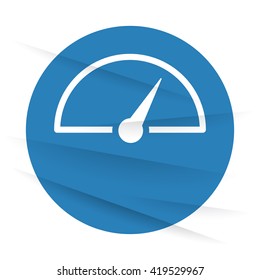 White Speed Meter icon label on wrinkled paper