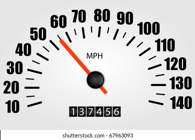 White Speedometer Illustration