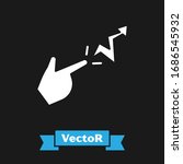 White Spell icon isolated on black background. The sorcerer hand performing spells.  Vector Illustration