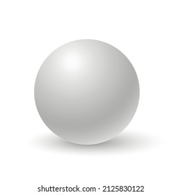 White sphere or 3d ball. Round geometric figure.