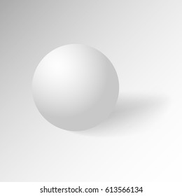 White sphere. Ball. 3D. Vector illustration