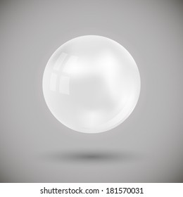 Pelota blanca en la ilustración de un vector de fondo gris