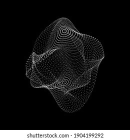 White sphere consisting of particles. Modern wireframe elements. Technology grid sphere. Vector illustration.