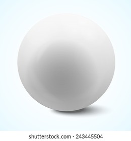 White sphere isolated on background. Vector illustration.