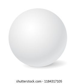 White sphere mockup. 3d template. Vector illustration isolated on white background