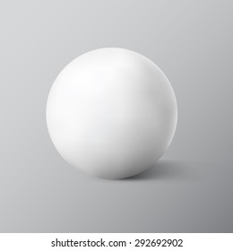 White sphere on grey background. Vector illustration.