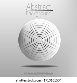 white sphere on a light background with black rings. Vector illustration of a modern