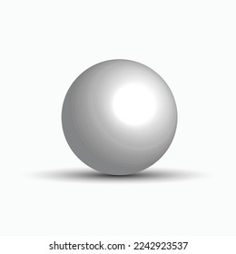 White sphere round silver ball basic matted metallic circle geometric shape solid figure,simple minimalistic atom single object blank 3D illustration isolated, 