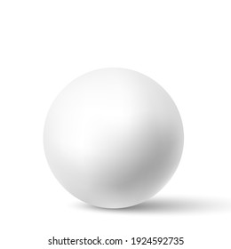 White sphere with shadow. Ball. Vector illustration.