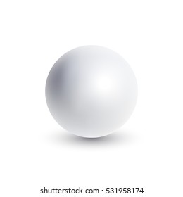 White sphere with shadow on white background. Ready for your design. Vector Illustration.