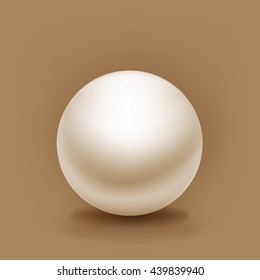 white sphere with shadow on brown background