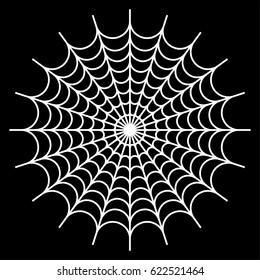 white spider web - Cobweb vector  on black background - illustration
