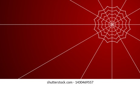 White spider web on a red background, abstract texture background for your design.