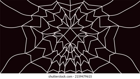 white spider web silhouette black background vector illustration