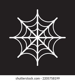 White spider web vector illustration, paper cut silhouette spider net cutout of black background. Laser cutting template. Halloween icon. EPS10
