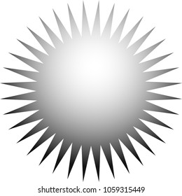 White spiked badge