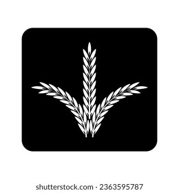 white spikelets black background. Vector