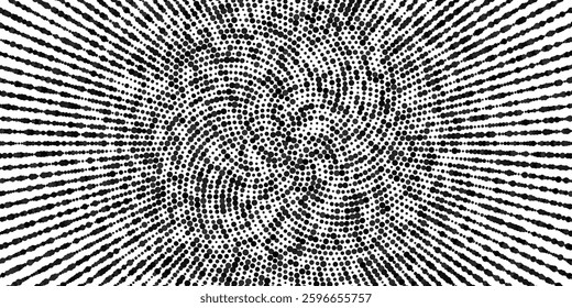 White Spiral Dot Wave Background