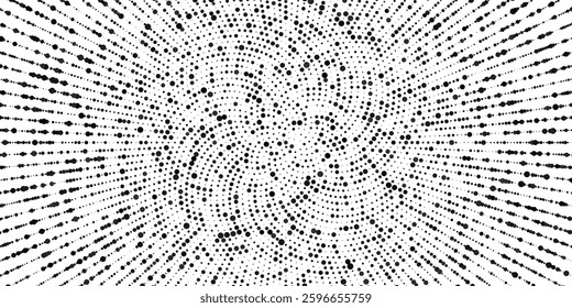 White Spiral Dot Wave Background