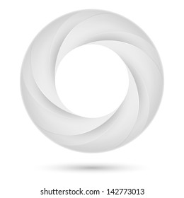 White spiral ring. Illustration on white background