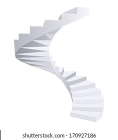 White Spiral staircase. Vector illustration.