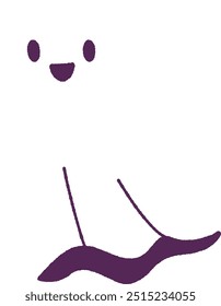 White Spirit Ghost Halloween Clipart Illustration