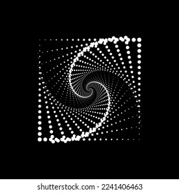 Espirografo blanco cuadrado Media tonalidad. Ilustración vectorial.