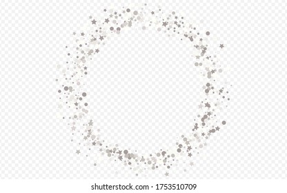 White Splash Anniversary Transparent Background. Luxury Polka Invitation. Silver Rain Art Pattern. Dot Bright Background.