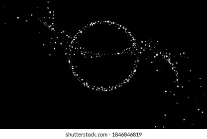 Fondo negro del vector de vacaciones de salpicaduras blancas. Papel de fondo de brillantes festivos. Postal del vector de Polka Plateado. Ilustración de Vuelo Caído.