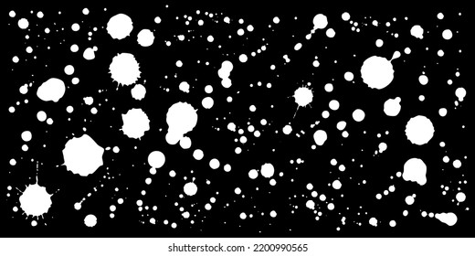 White splash ink set. Black spot stains. Splatter collection. Vector illustration