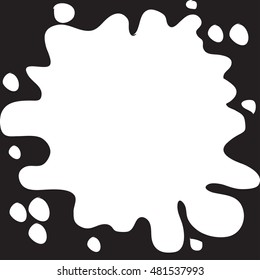 white splash shapes on black