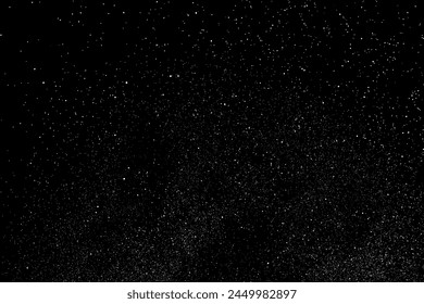 White splash texture overlay. Vector wave on black background. Light pattern textured. Abstract grain noise. Water realistic effect. Illustration, EPS 10.
