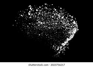 White splashes isolated on black background. Abstract vector explosion. Digitally generated image. Illustration, EPS 10.