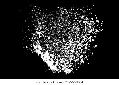 Los salpicones blancos aislados en el fondo negro. Explosión de vector abstracta. Imagen generada digitalmente. Ilustración, EPS 10.