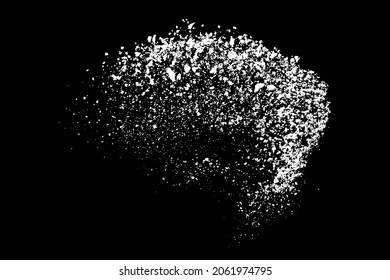 White splashes isolated on black background. Abstract vector explosion. Digitally generated image. Illustration, EPS 10.