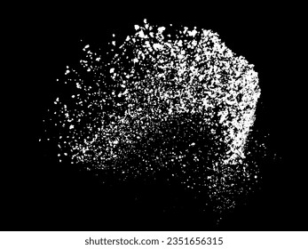White splashes isolated on black background. Abstract vector explosion. Digitally generated image. Illustration, EPS 10.