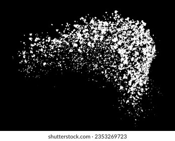 White splashes isolated on black background. Abstract vector explosion. Digitally generated image. Illustration, EPS 10.