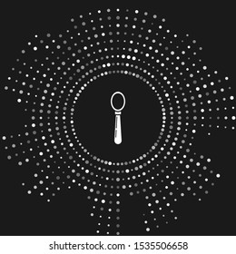 White Spoon icon isolated on grey background. Cooking utensil. Cutlery sign. Abstract circle random dots. Vector Illustration