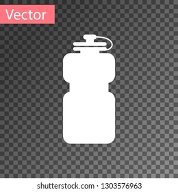 White Sport bottle with water icon isolated on transparent background. Vector Illustration