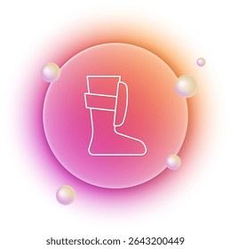 White Sport boxing shoes icon isolated on white background. Wrestling shoes. Orange and pink gradient circle background. Vector