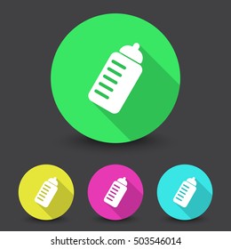 White Sport Drink icon in different colors set