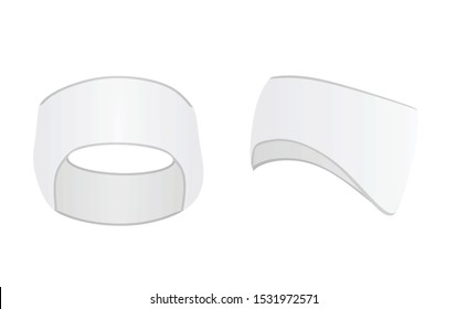 White sport head band. vector illustration