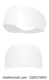 White Sport Head Band. Vector Illustration