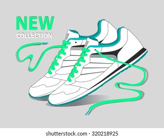 White sport shoes for running
