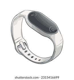white sport smartwatch icon icon isolated