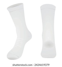 White sport socks. vector illustration